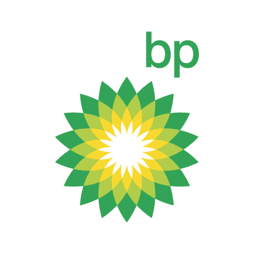 bp A green, yellow, and white geometric sunburst logo of BP, with "bp" written in lowercase letters in green on the upper right.