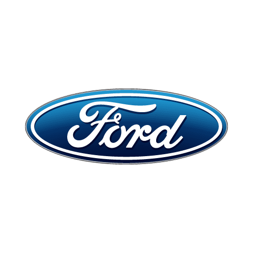 ford The image shows the Ford logo, featuring the word "Ford" in white script on a blue oval background.