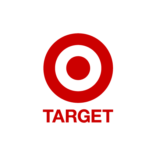 target The image shows the Target logo, featuring a red bullseye symbol with concentric circles and the word "TARGET" in red capital letters below it.